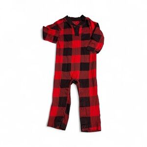 Red and Black Plaid Kids Bodysuit 9-12 mo